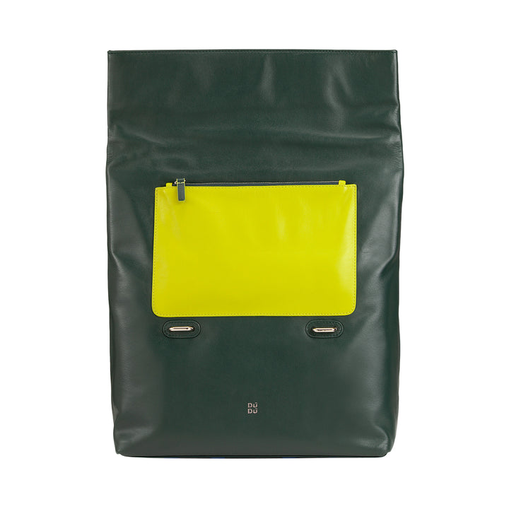 DUDU Zaino Colorato in Pelle da Uomo Donna, Zaino Grande Morbido 14L Multitasche Design Sportivo Casual