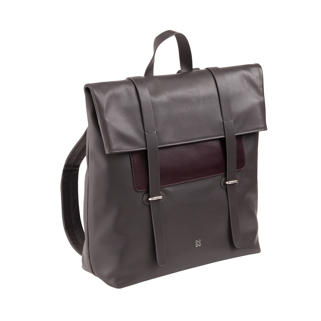 DUDU Zaino Colorato in Pelle da Uomo Donna, Zaino Grande Morbido 14L Multitasche Design Sportivo Casual