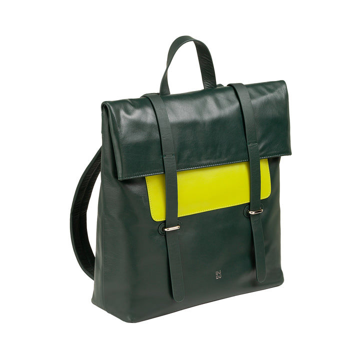 DUDU Zaino Colorato in Pelle da Uomo Donna, Zaino Grande Morbido 14L Multitasche Design Sportivo Casual