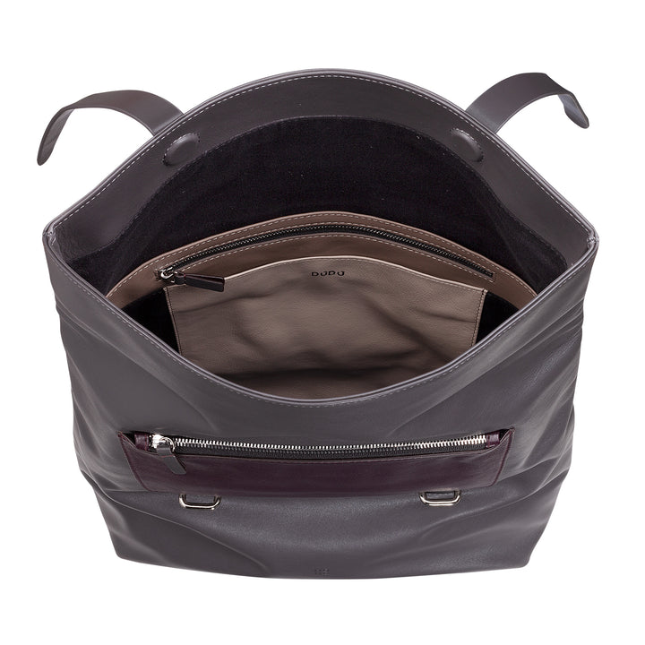 DUDU Zaino Colorato in Pelle da Uomo Donna, Zaino Grande Morbido 14L Multitasche Design Sportivo Casual