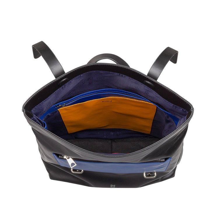 DUDU Zaino Colorato in Pelle da Uomo Donna, Zaino Grande Morbido 14L Multitasche Design Sportivo Casual