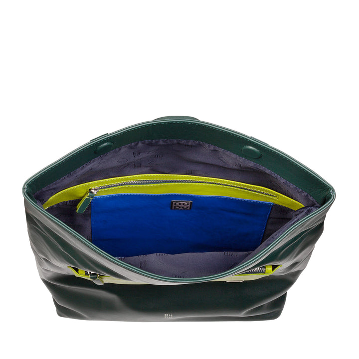DUDU Zaino Colorato in Pelle da Uomo Donna, Zaino Grande Morbido 14L Multitasche Design Sportivo Casual