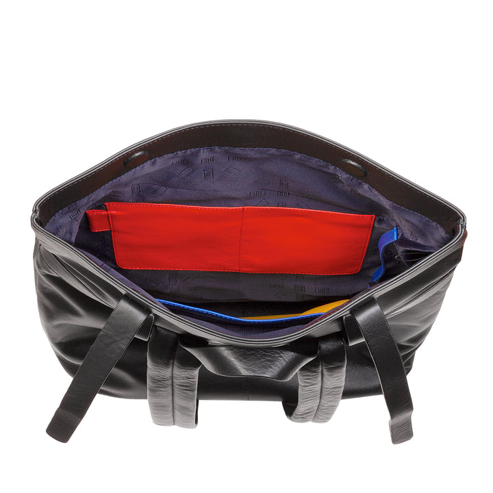 DUDU Zaino Colorato in Pelle da Uomo Donna, Zaino Grande Morbido 14L Multitasche Design Sportivo Casual