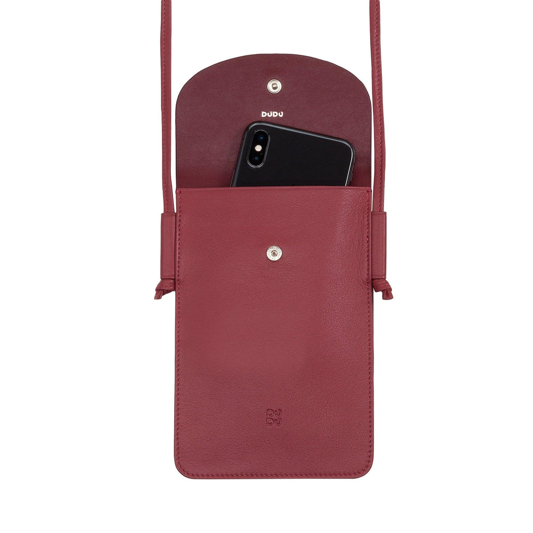 DUDU Custodia Porta Cellulare da Collo in Pelle, Astuccio Porta Smartphone fino a 6,7 Pollici con Bottone, Laccio Tracolla Regolabile, Design Sottile - Capodagli 1937