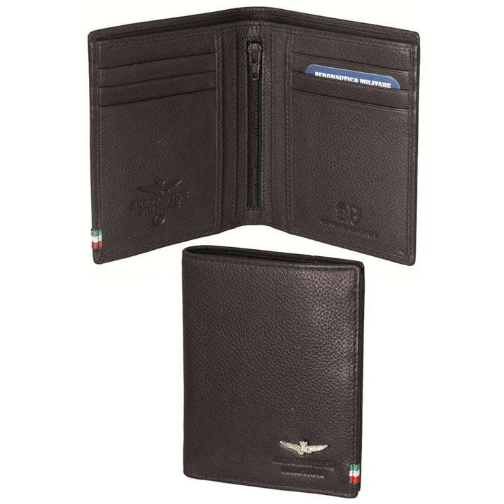 Portefeuille Aeronautica Militare Vertical Flag avec poche à monnaie en cuir AM105-MO - Capodagli 1937