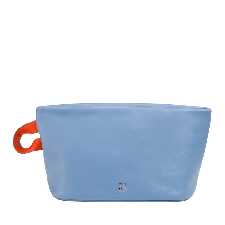 DUDU Beauty Case Donna Uomo in Pelle con Cerniera Zip, Borsa da Toilette Grande Colori Vivaci, Ideale per Viaggi, Palestra, Terme, Interno Idrorepellente - Capodagli 1937