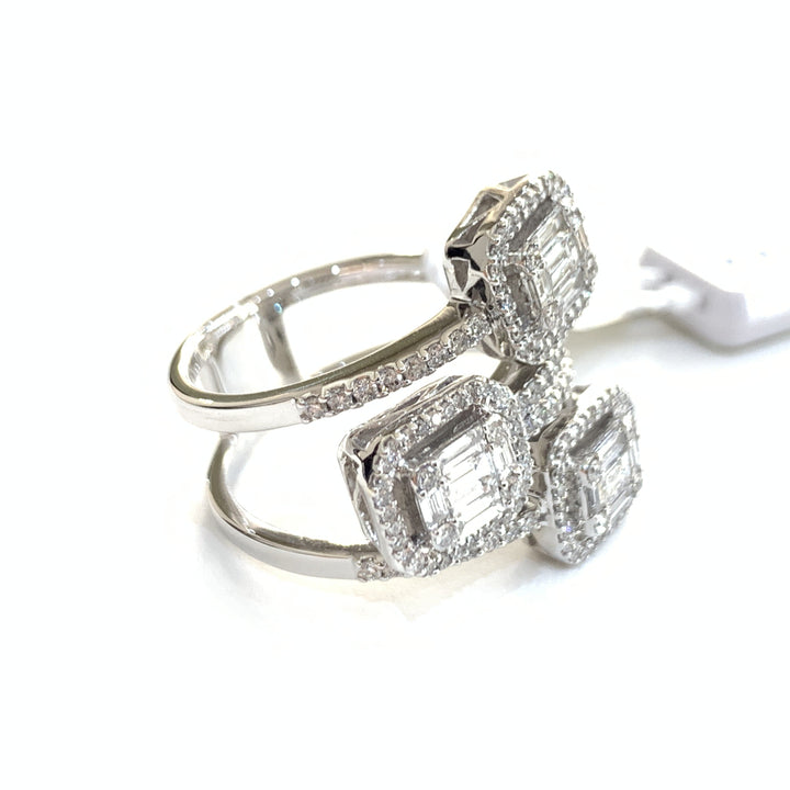 Bianco Milano anello trilogy fantasia oro bianco 18kt 11,1g e 151 diamanti totale 1,27ct AN.19149321 - Gioielleria Capodagli