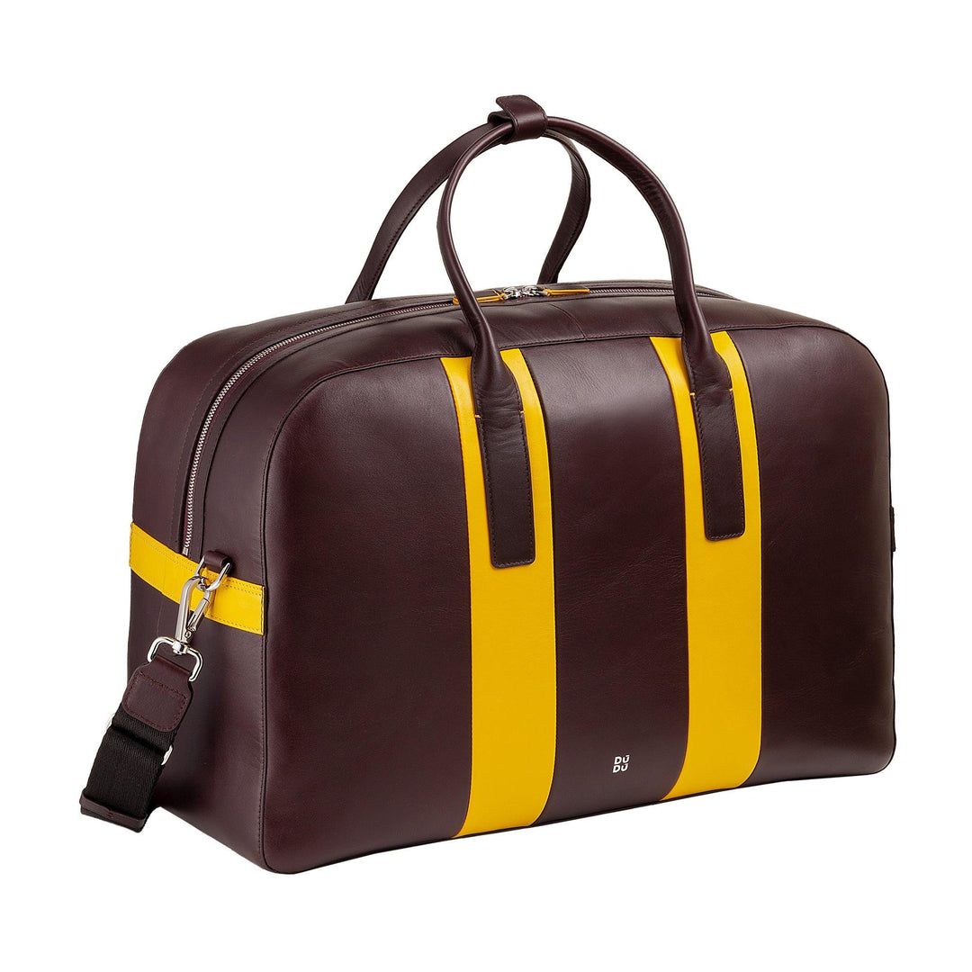 DUDU Borsone da Viaggio in Pelle a Tracolla, Borsa per Weekend Palestra da Uomo Donna 32L Grande, Weekender Travel Bag da 49cm - Capodagli 1937