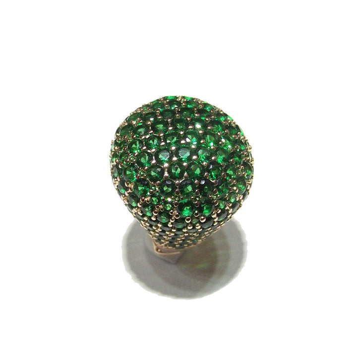 Capodagli Bague Morositas argent 925 finition PVD or jaune quartz vert émeraude CPD-ANE-ARG-0001-VE - Capodagli 1937