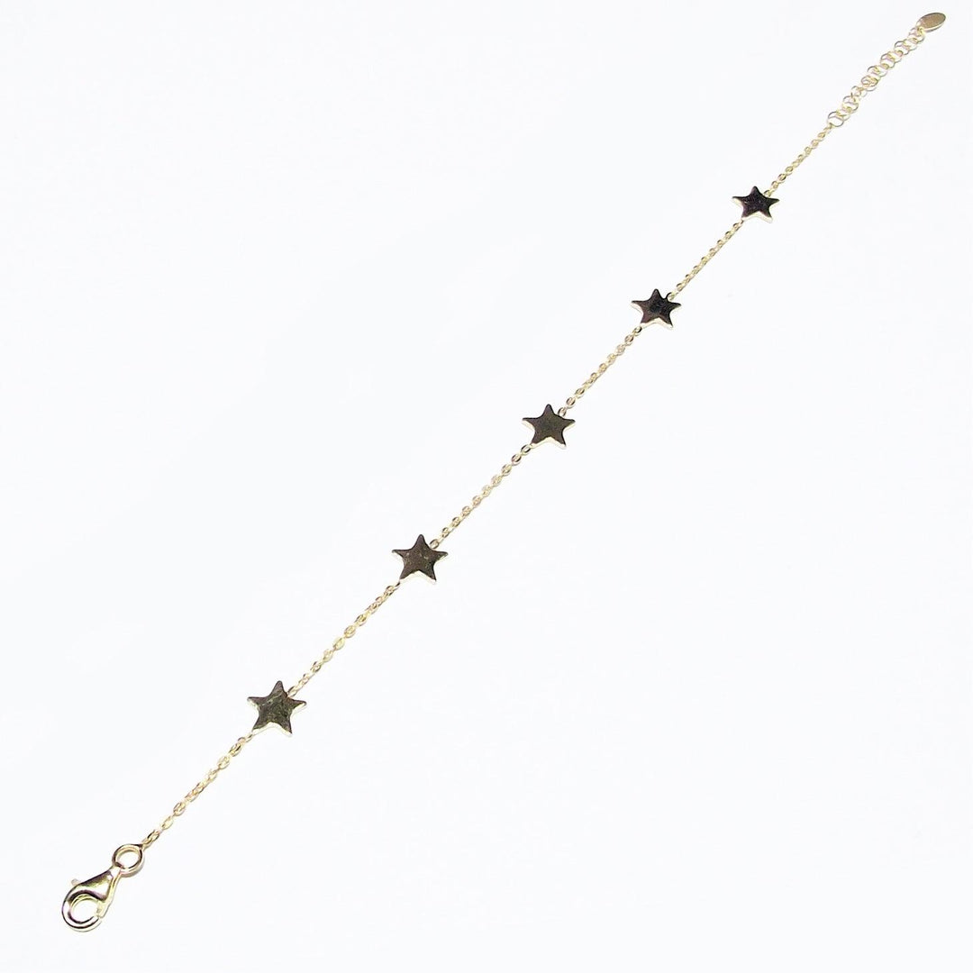 Capodagli bracciale 5 Stelle argento 925 finitura PVD oro giallo CPD-BRA-ARG-0004-G - Capodagli 1937