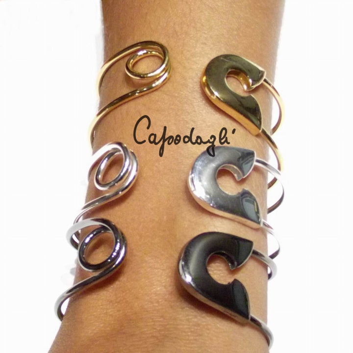 Capodagli bracciale rigido Spilla Balia argento 925 finitura PVD oro giallo - Gioielleria Capodagli