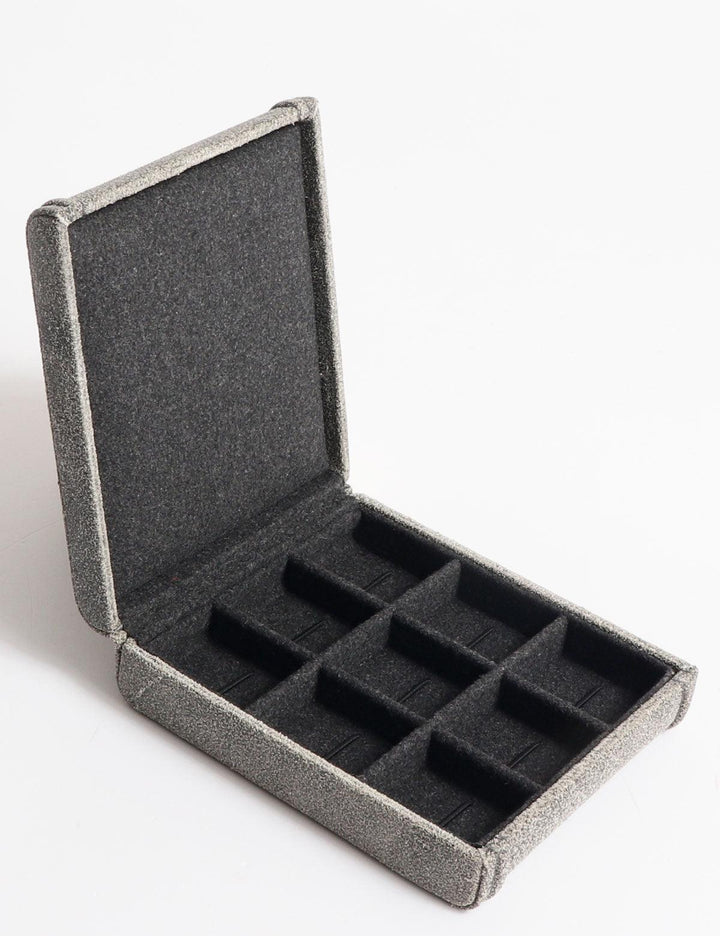 Friedrich23 Boîte à boutons de manchette Cubano 9 places Gris 27033-8 - Capodagli 1937