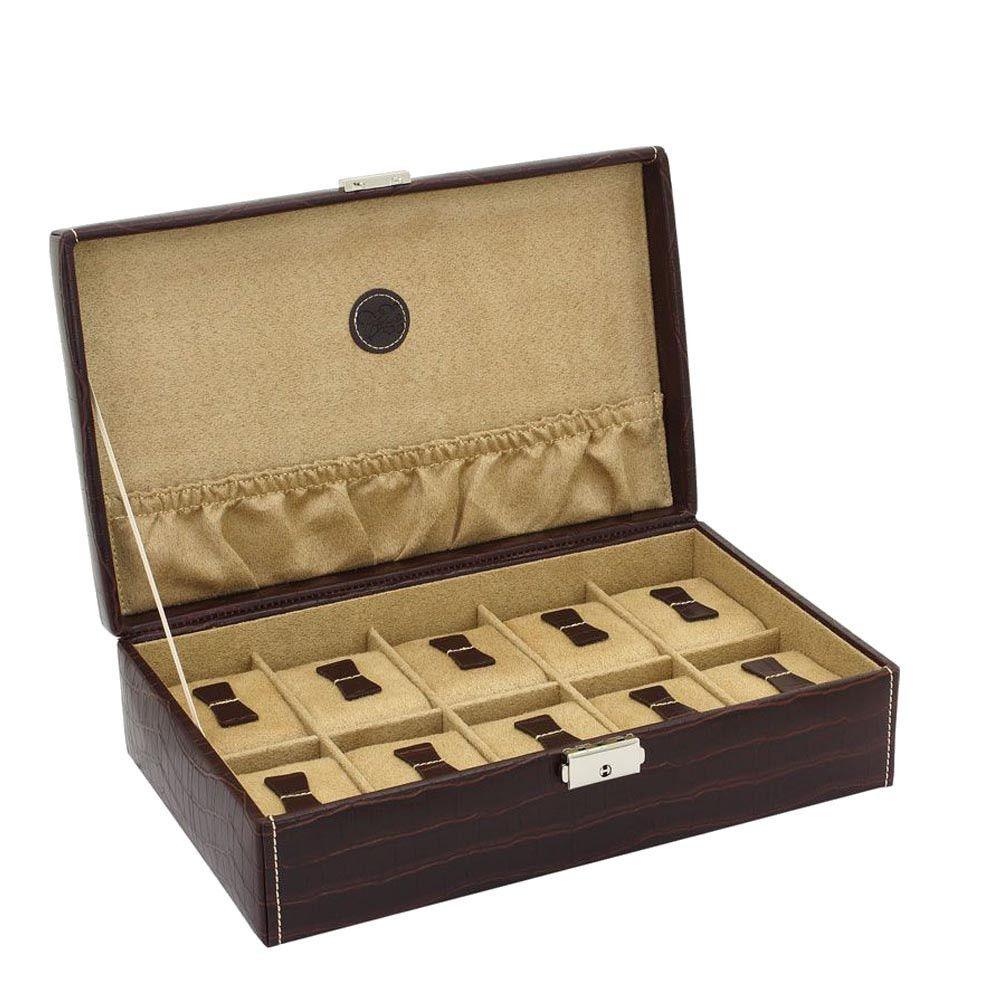 Cofanetto porta orologi Friedrich23 10 posti stampa cocco Testa di moro 20122-3 - Capodagli 1937