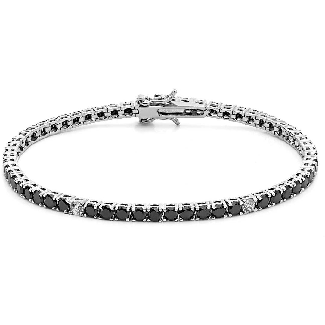 Comete bracciale tennis uomo 19cm argento e zirconi neri e bianchi UBR 990 M19 - Gioielleria Capodagli