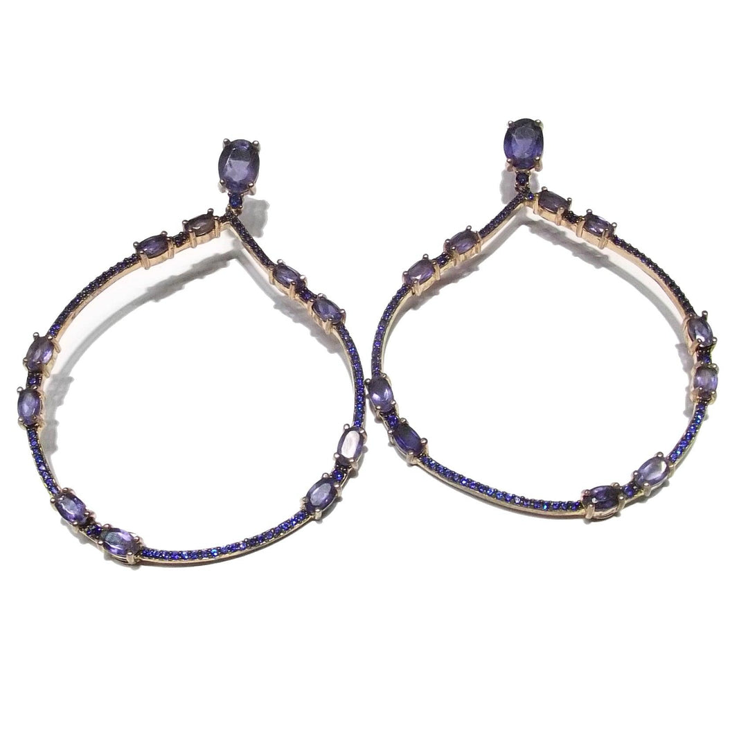 Crisor orecchini pendenti argento 925 PVD oro rosa ametista zirconi blu OR 3884RIOZ - Capodagli 1937
