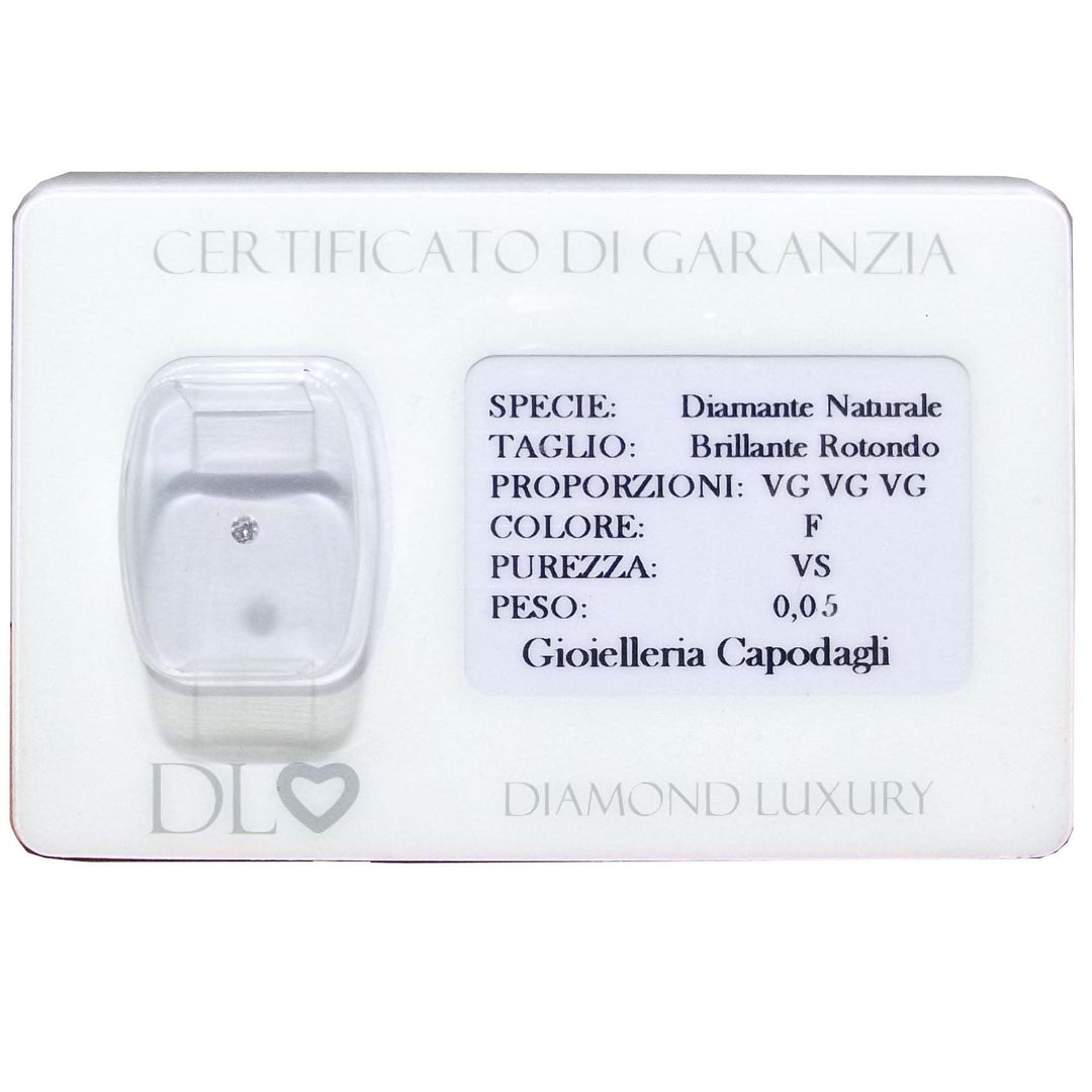 DI LEO DIAMANTE IN BLISTER TAGLIO BRILLANTE 0,05 CARATI COLORE F PUREZZA VS - Gioielleria Capodagli