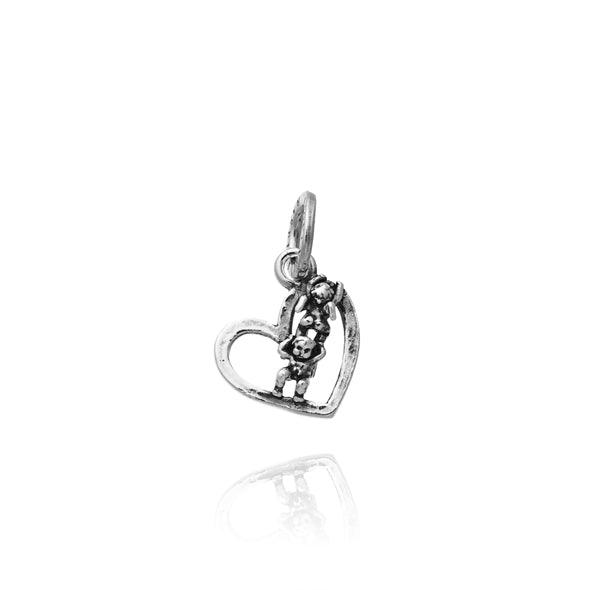 Giovanni Raspini charm Cuore Angeli Acrobati argento 925 11090 - Gioielleria Capodagli