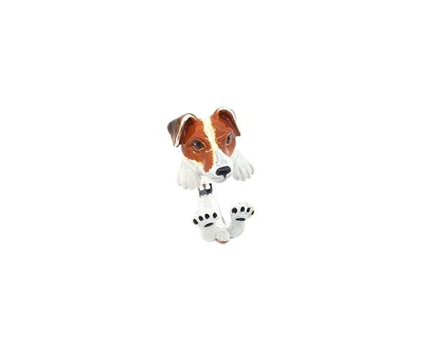 Idandi anello Cane Jack Russel Terrier argento 925 e smalto JACK RUSSEL - Gioielleria Capodagli