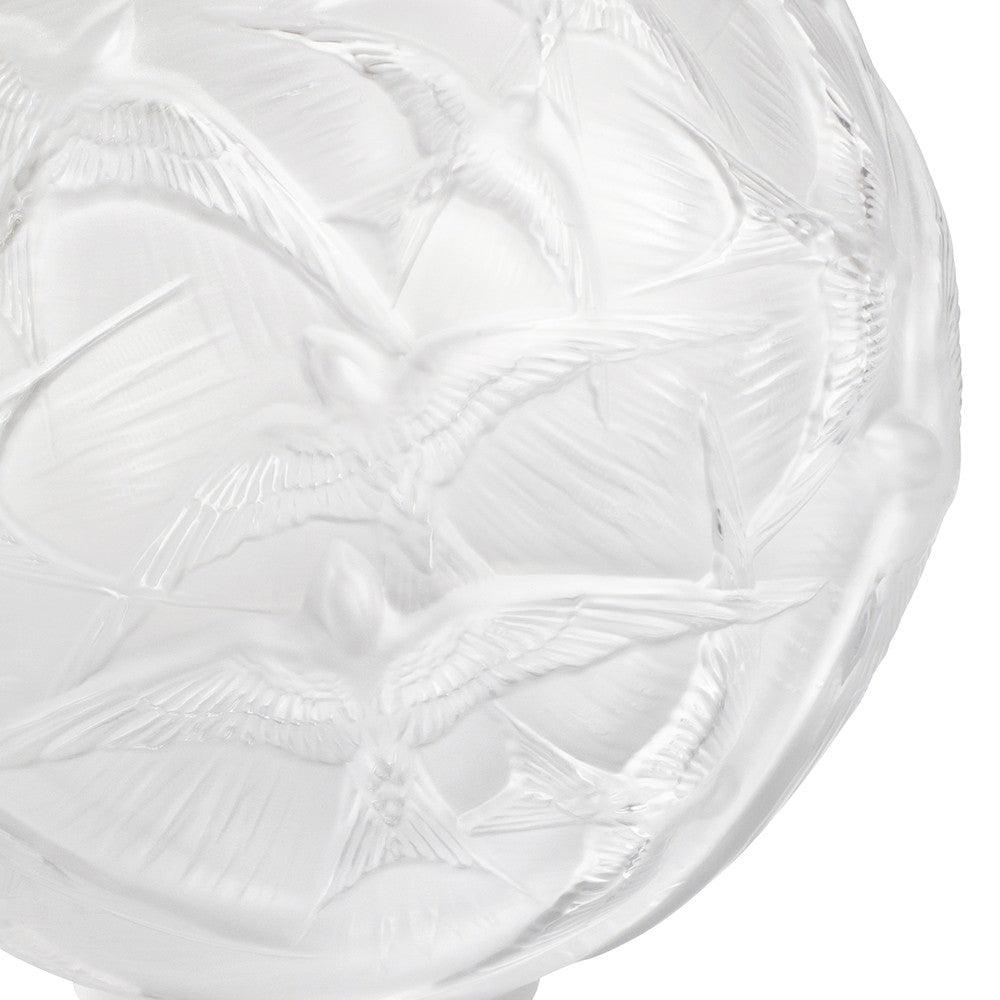 Lalique vaso medio Hirondelles cristallo trasparente 10624100 - Gioielleria Capodagli