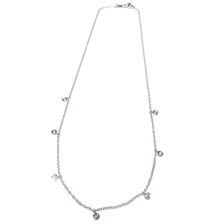 18Kt white gold 3.50g necklace lenses with diamonds 0.213ct, color F, clarity Sl 0317Gl - Gioielleria Capodagli