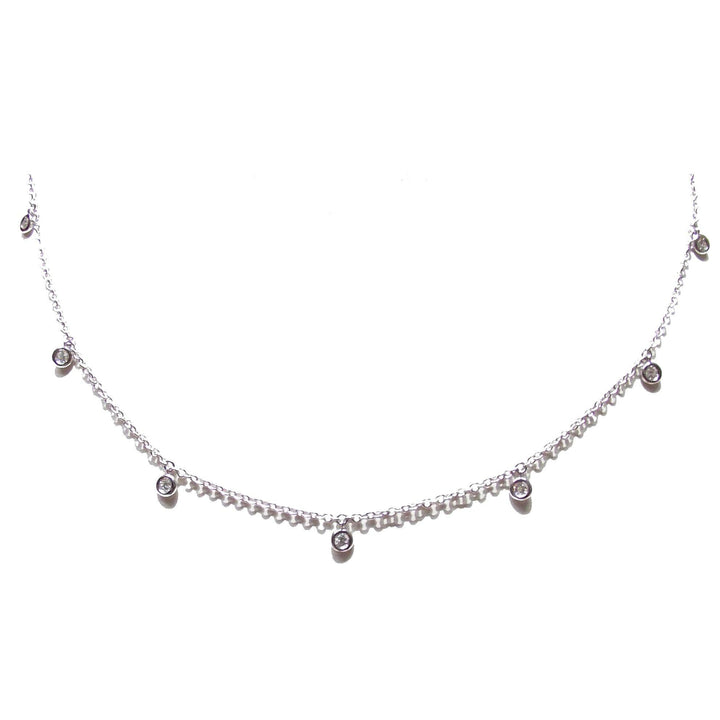 18Kt white gold 3.50g necklace lenses with diamonds 0.213ct, color F, clarity Sl 0317Gl - Gioielleria Capodagli