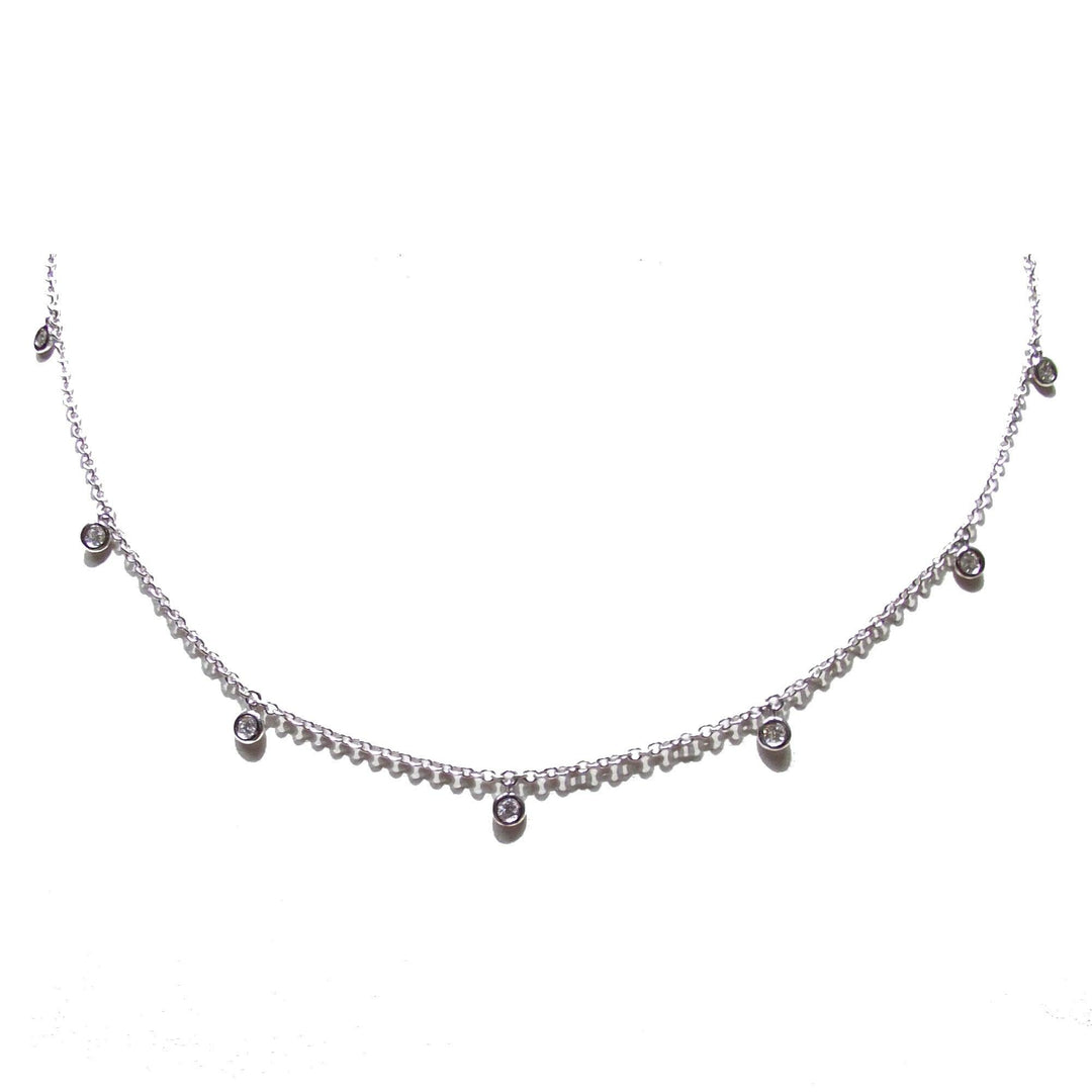 18Kt white gold 3.50g necklace lenses with diamonds 0.213ct, color F, clarity Sl 0317Gl - Gioielleria Capodagli