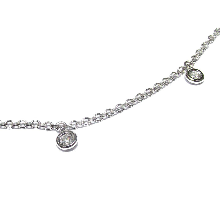18Kt white gold 3.50g necklace lenses with diamonds 0.213ct, color F, clarity Sl 0317Gl - Gioielleria Capodagli