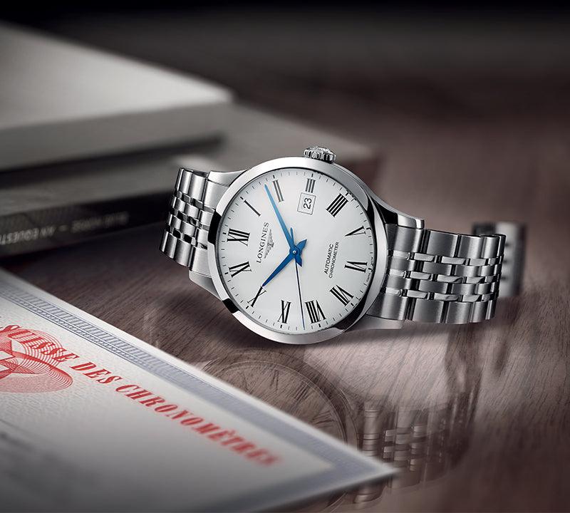 Longines Record Collection watch 38.5mm white automatic steel L2.820.4.11.6 - Gioielleria Capodagli