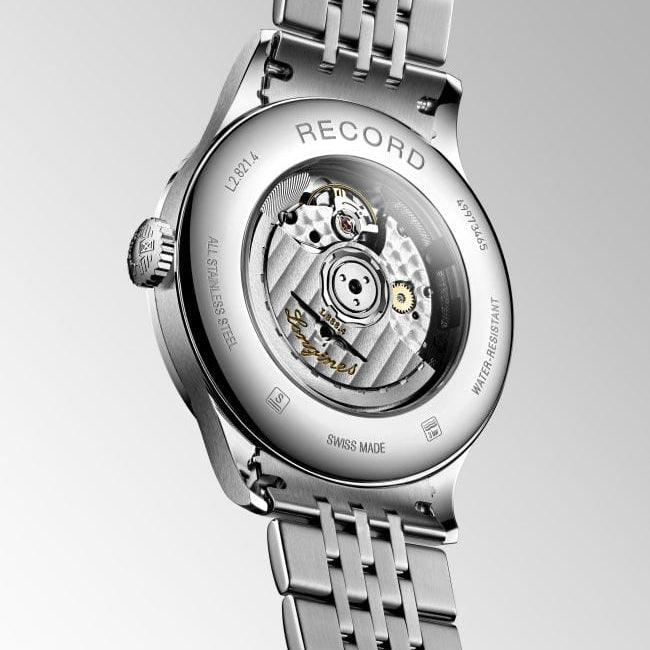 Longines Record collection watch 40mm black diamonds automatic COSC steel L2.821.4.57.6 - Capodagli 1937
