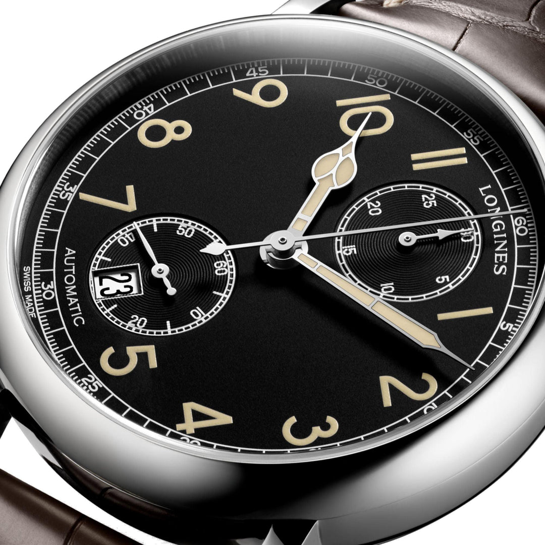 Longines orologio The Longines Avigation Watch Type A-7 1935 41mm nero acciaio uomo automatico L2.812.4.53.2 - Gioielleria Capodagli