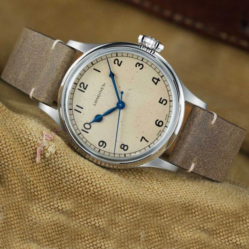 Longines orologio The Longines Heritage Military 38,5 mm argento automatico acciaio L2.819.4.93.2 - Gioielleria Capodagli