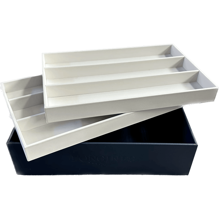 Caja Longines para 6 relojes de piel azul/blanco L800167793 - Capodagli 1937