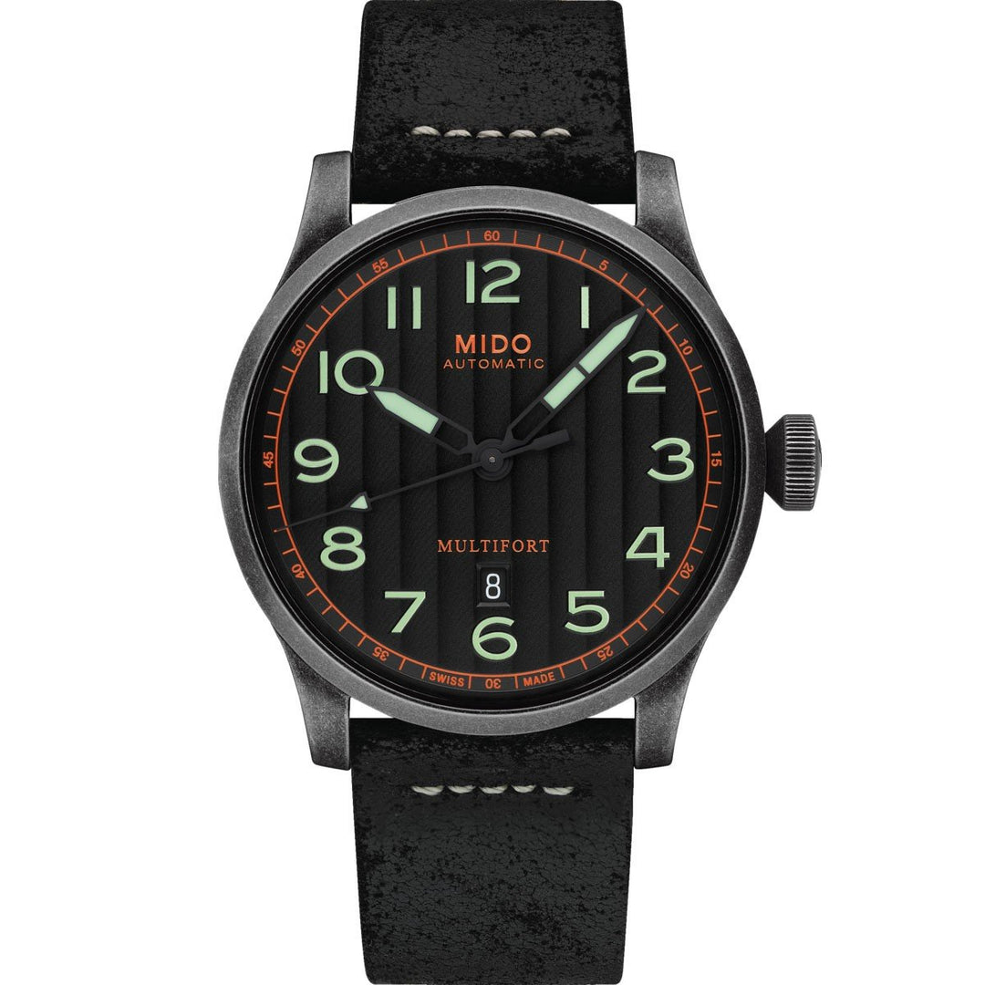 Mido orologio Multifort Escape 44mm nero automatico acciaio finitura PVD nero anticato sabbiato M032.607.36.050.09 - Gioielleria Capodagli