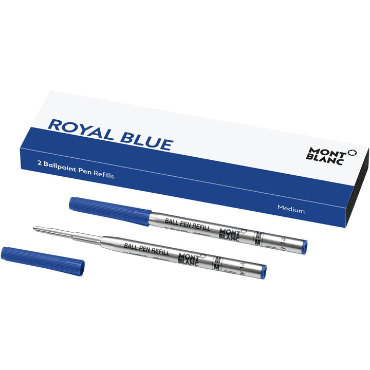 Montblanc 2 recharges pour stylo à bille pointe M Bleu Royal bleu 128214 - Capodagli Jewellery