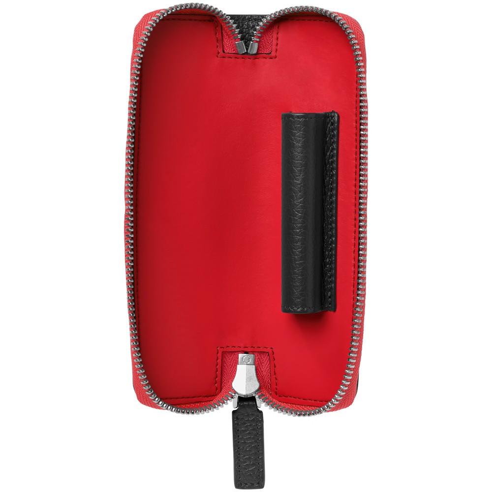 Montblanc astuccio per 1 strumento da scrittura con cerniera chiusura completa rossa Meisterstück Soft Grain nero 124130 - Gioielleria Capodagli