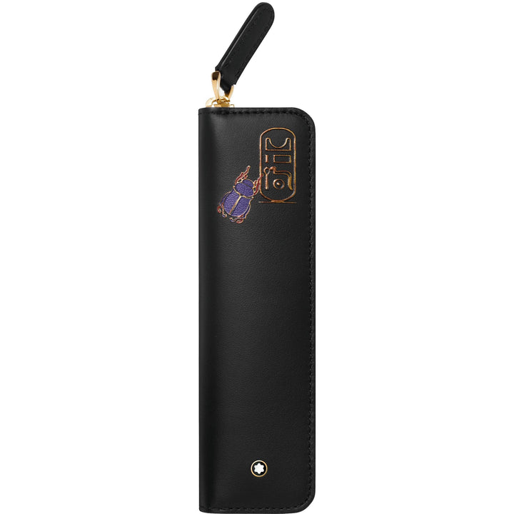 Montblanc case for 1 writing instrument with Meisterstück Selection scarab print black 126271 - Gioielleria Capodagli