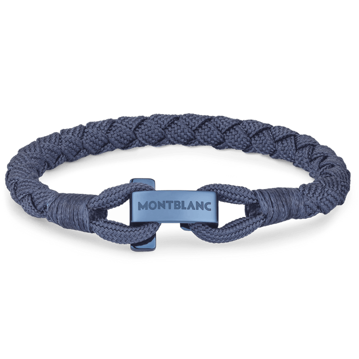 Montblanc bracciale Meisterstück Glacier nylon acciaio PVD blu misura M 12951463 - Capodagli 1937