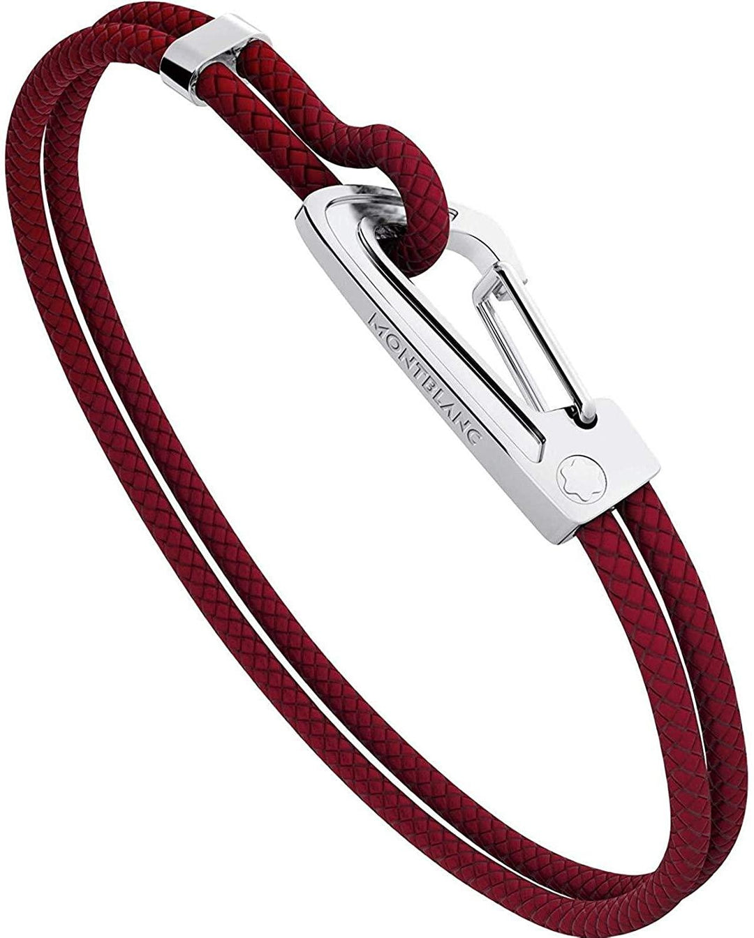 Montblanc bracciale uomo pelle intrecciata rosso 11498863 - Gioielleria Capodagli