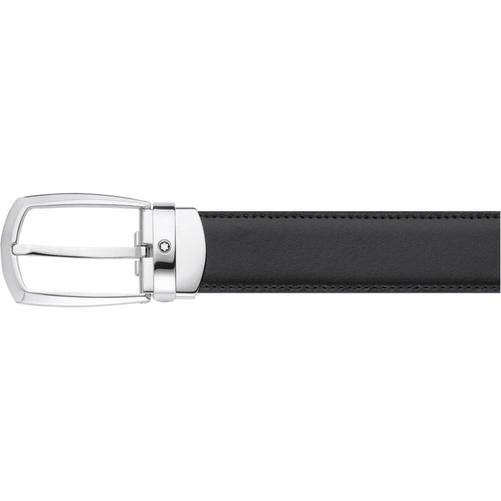 Montblanc cintura 30mm fibbia ferro di cavallo misura regolabile reversibile Meisterstück nero/marrone 112960 - Gioielleria Capodagli