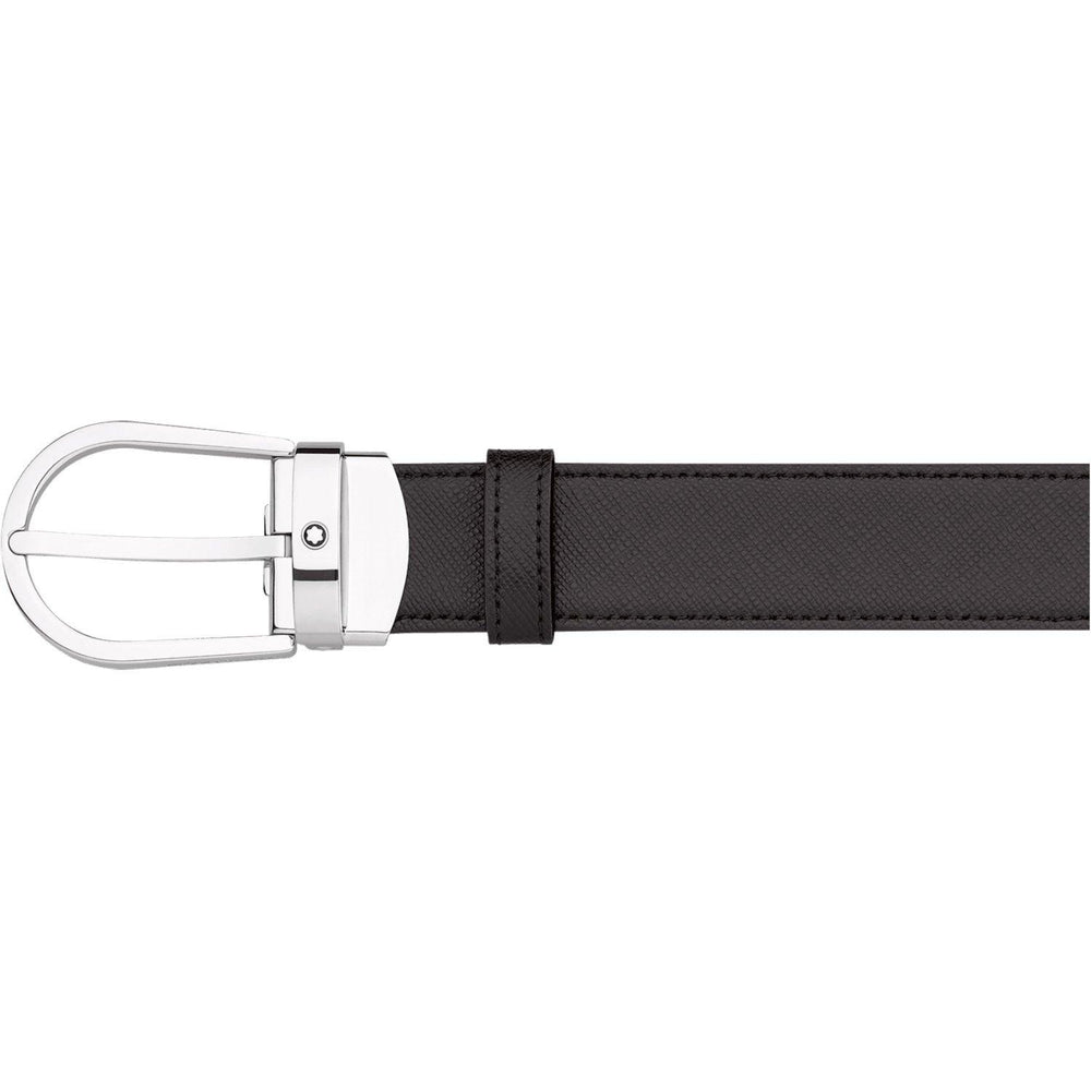 Cinturón elegante Montblanc 30 mm hebilla de herradura ajustable reversible negro/marrón Sartorial 113834 - Gioielleria Capodagli