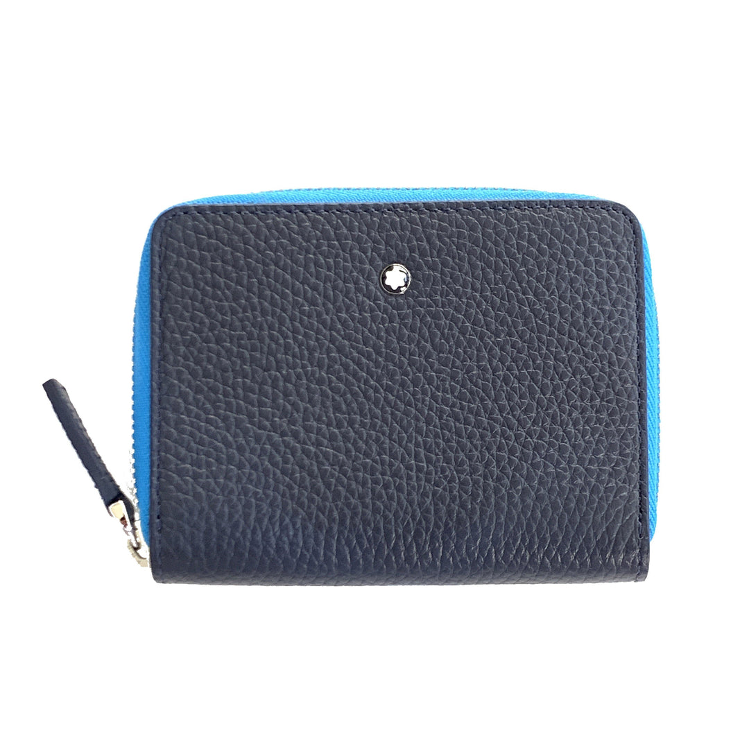 Montblanc custodia accessori per telefono 1 scomparto grande Meisterstück Soft Grain blu celeste 124126 - Gioielleria Capodagli