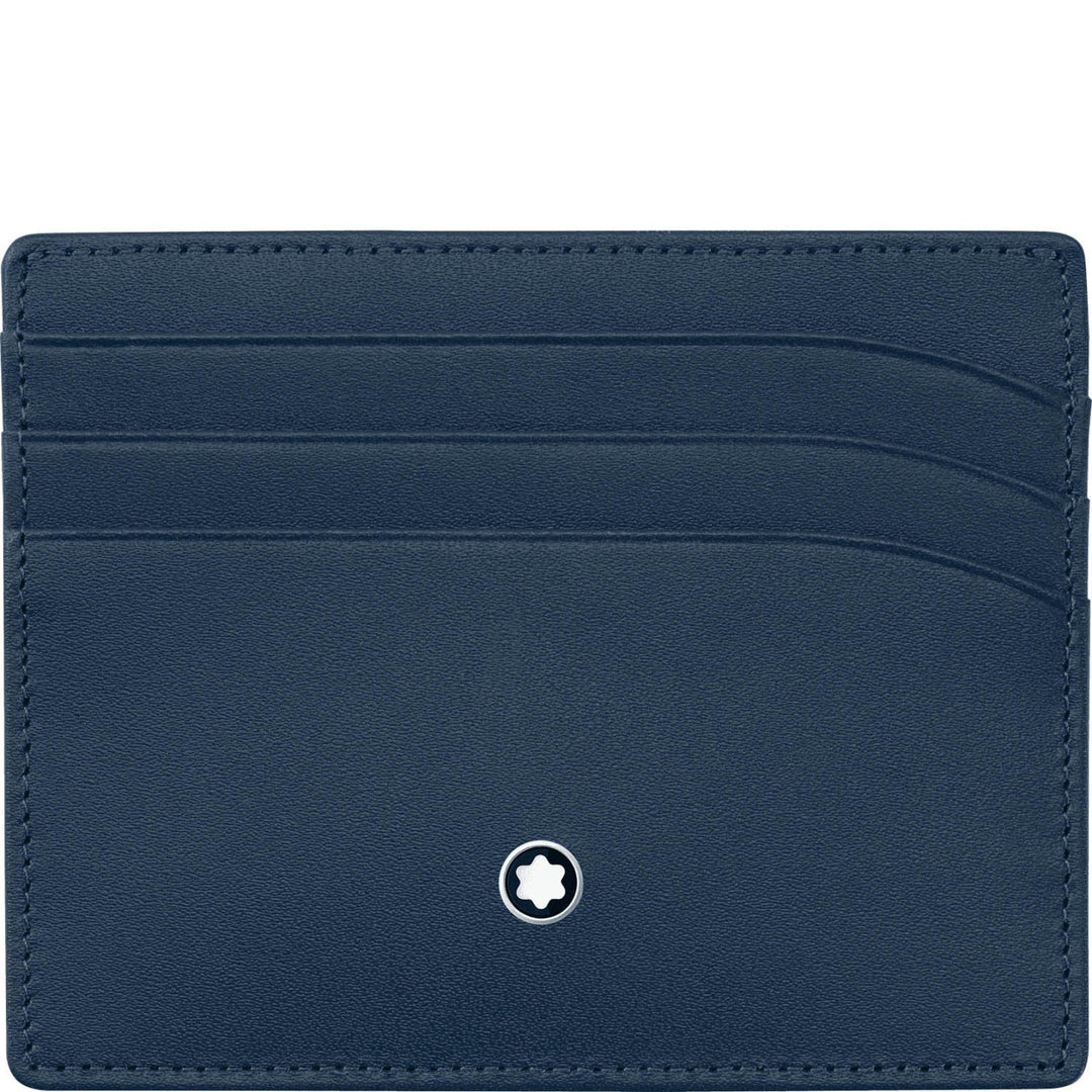 Montblanc custodia porta carte di credito a 6 scomparti Meisterstück blu navy 114557 - Gioielleria Capodagli