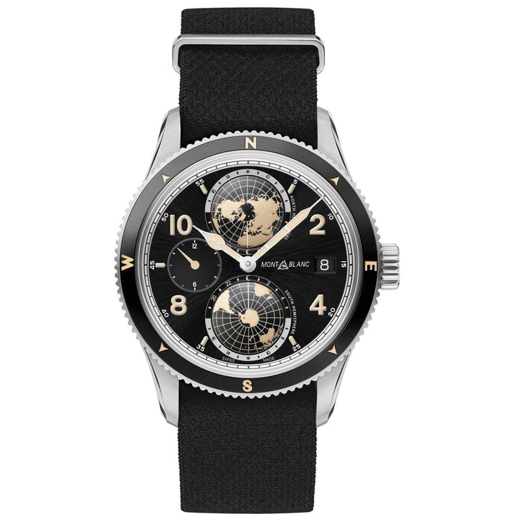 Montblanc orologio 1858 Geosphere Automatic UTC 42mm nero automatico acciaio 117837 - Gioielleria Capodagli