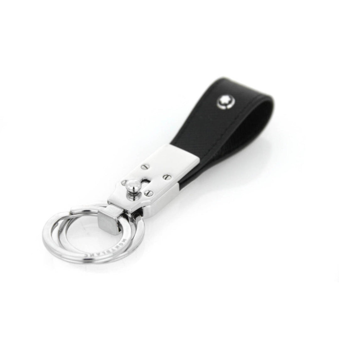 Llavero Montblanc con trabilla y 2 anillos Sartorial negros 114627 - Joyería Capodagli