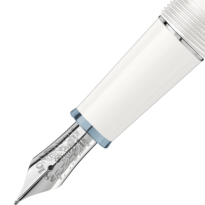 Montblanc stilografica Meisterstück Glacier Classique bianca punta F 129398 - Capodagli 1937