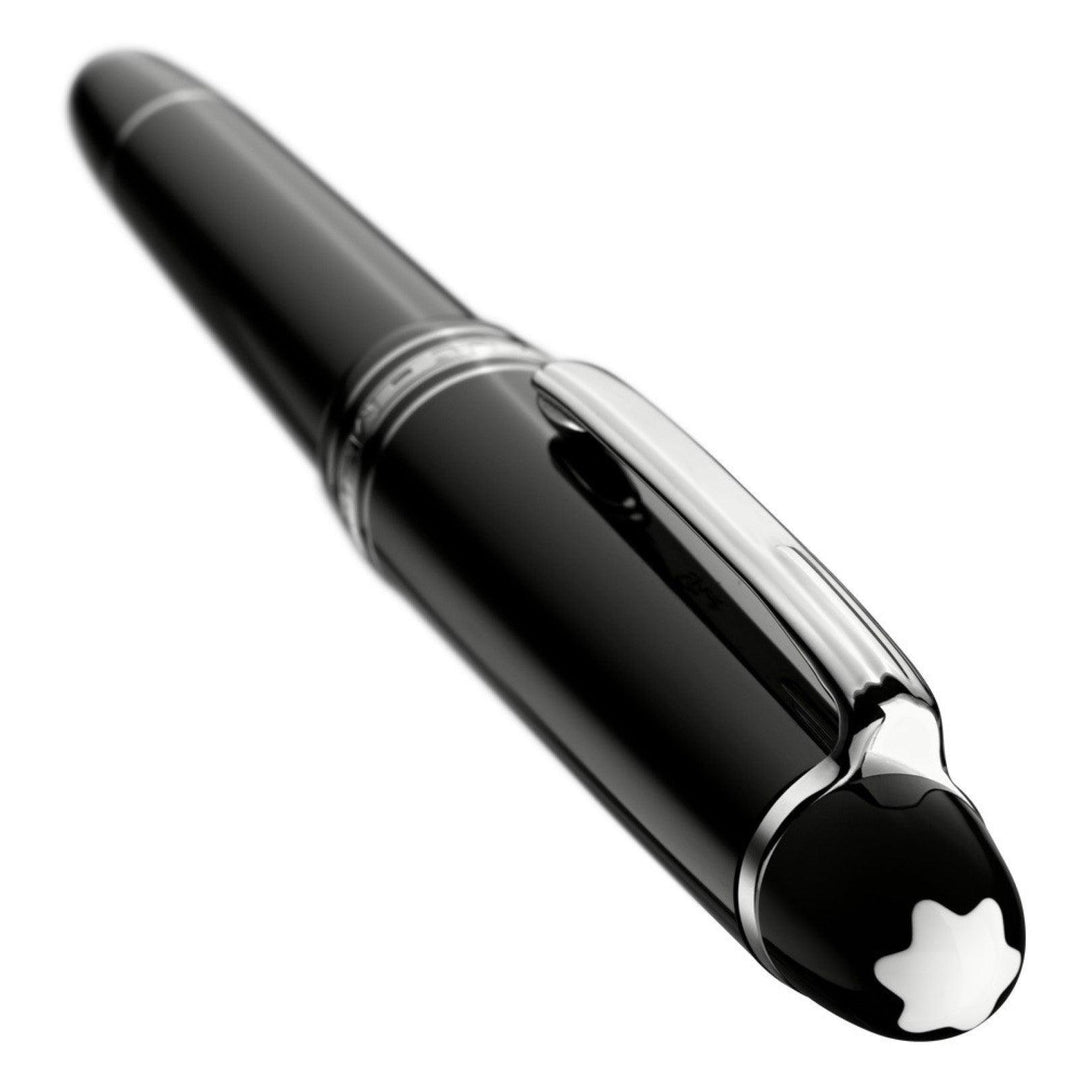 Montblanc stilografica Meisterstück Platinum-Coated LeGrand Traveller nera punta F 114225 - Gioielleria Capodagli