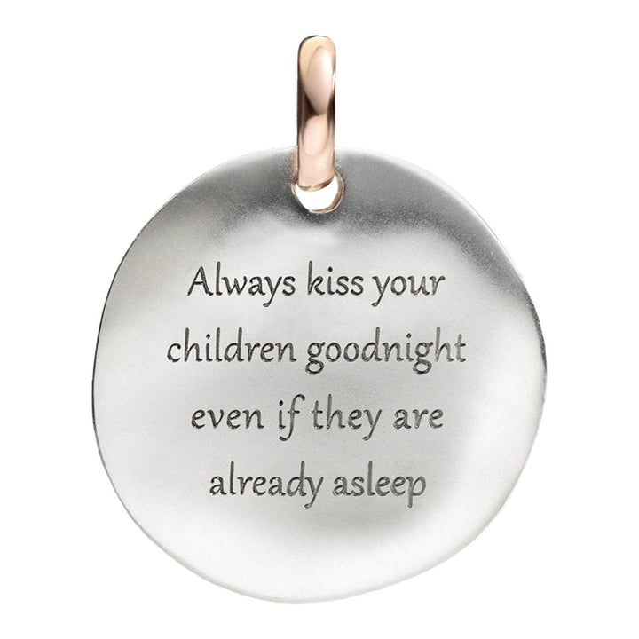 Queriot ciondolo moneta grande Always Kiss Your Children argento 925 oro 9ktF12A03M0013 - Gioielleria Capodagli