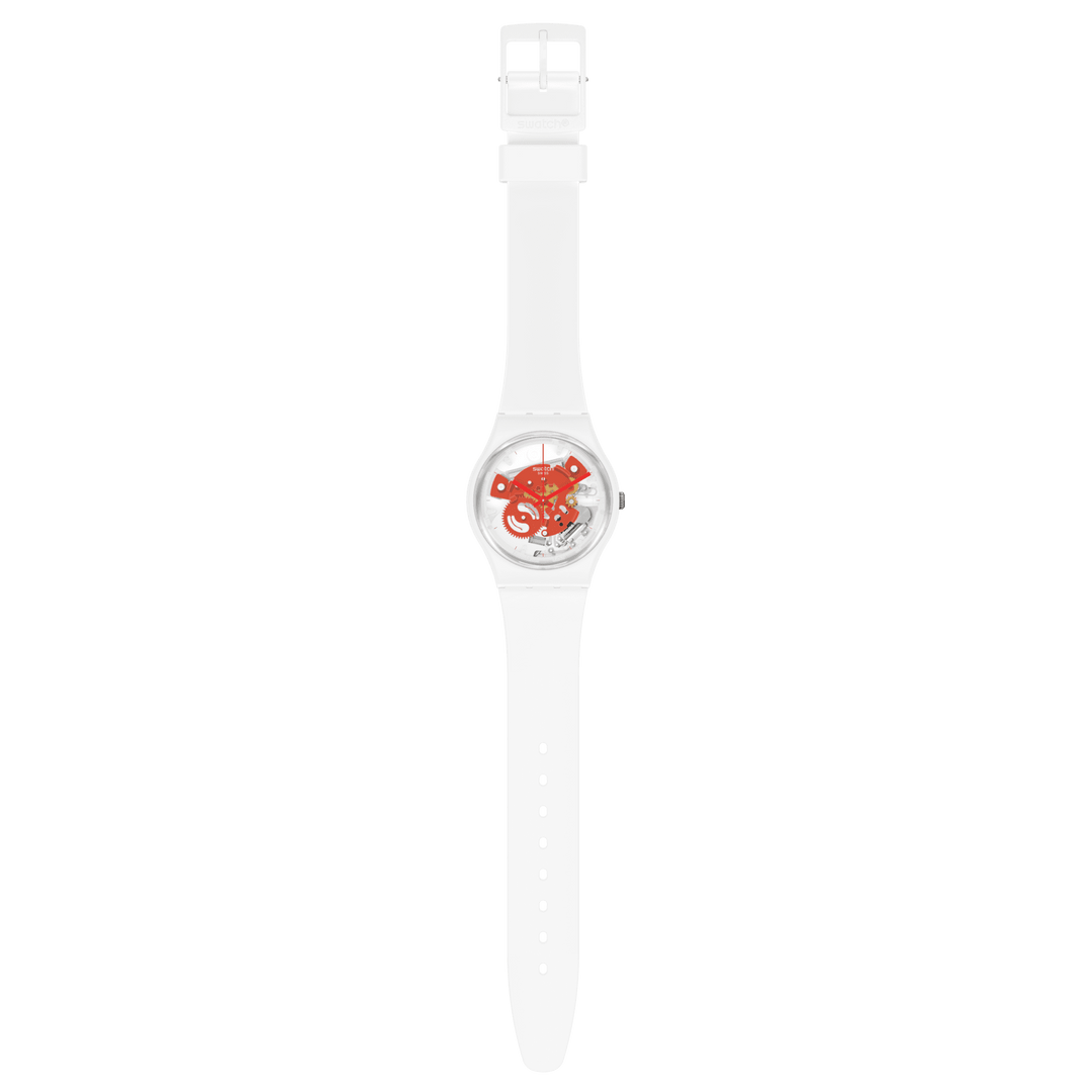 Swatch orologio TIME TO RED SMALL Originals Gent Bioceramic 34mm SO31W104 - Capodagli 1937