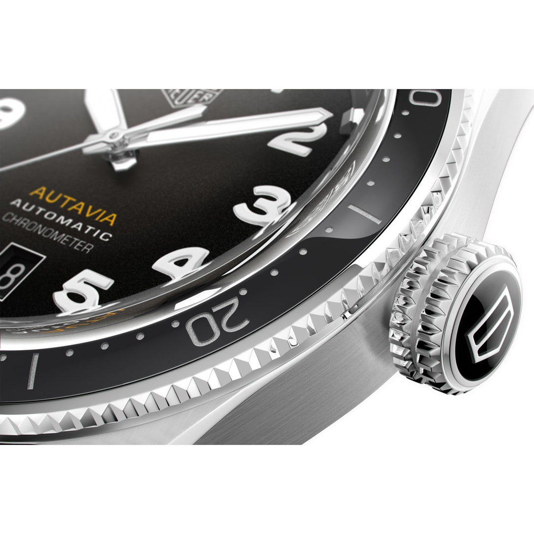TAG Heuer watch Autavia 42mm Caliber 5 COSC black ceramic automatic steel WBE5114.EB0173 - Gioielleria Capodagli