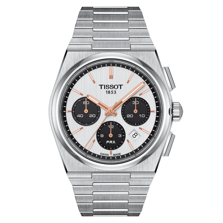 Tissot orologio Prx Automatic Chronograph 42mm bianco automatico acciaio T137.427.11.011.00 - Capodagli 1937